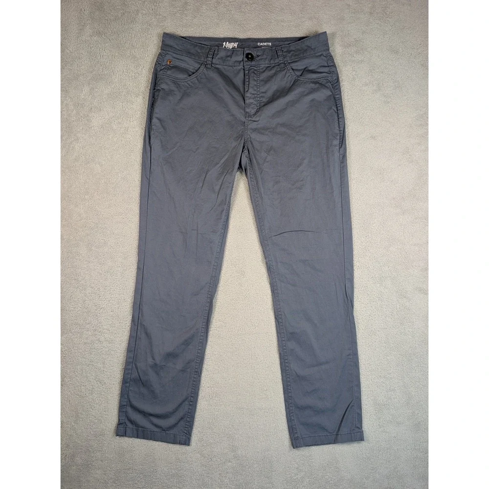 Mugsy Cadets Mens 32x30 Slim Fit Chino Pants Grey Blue Stretch Cotton K7PNNY